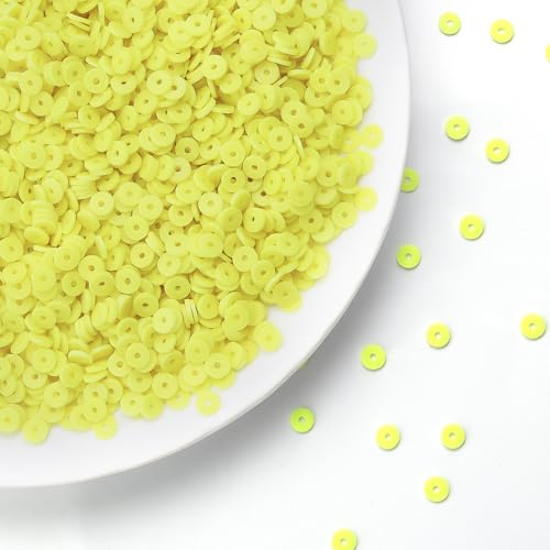 Polymer Clay Beads, 6mm Heishi Bead for Jewelry Bracelets Necklace Making 1000PCS - color: Neon green