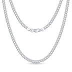 OCHCOH 925 Sterling Silver Clasp 3mm3.5mm4mm5mm7mm Cuban Link Chain Necklace for Men Diamond Cut Silver Chain Necklace for Women 16 18 20 22 24 26 28 30 Inch - size: 30 Inch, style: 3mm