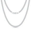OCHCOH 925 Sterling Silver Clasp 3mm3.5mm4mm5mm7mm Cuban Link Chain Necklace for Men Diamond Cut Silver Chain Necklace for Women 16 18 20 22 24 26 28 30 Inch - size: 18 Inch, style: 3mm