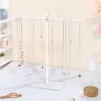 OAOLEER Acrylic Necklace Organizer， Clear Necklace Holder Stand， Jewelry Organizer Display Hanger Rack with Bilateral Hooks for Necklaces Pendant Bracelets Ring - size: Tall 11.6In