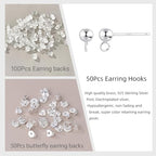 50PCS Silver Ball Earring Posts Hypoallergenic Earring Studs Ball Ear Pin with 925 Sterling Silver Post for DIY Jewelry Making Findings - color: B Style-Silver Smooth Ball