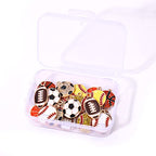20PCS Sports Charms Enamel Basketball Baseball Pendant Charms for Jewelry Making Rhinestone Ball Game Softball Charms for Necklace Bracelet Earrings DIY Crafts - color: Set 1