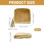 2 Pcs Travel Jewelry Bags Velvet Jewelry Storage Zipper Bags Rectangle Jewelry Organizer Bag with Tassel for Women Travelling, Grass Green - color: Grass Green