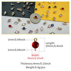 Zirconia Connector Charms Crystal Gold Plated Brass Links for Jewelry Making Bracelet Necklace Earring Pendant Craft Supplies DIY Accessories - color: Round (Mini)-Mix-21Pcs