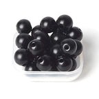 100Pcs Natural Stone 6mm Glass Black Matte Round Loose Gemstone Energy Healing Beads Hole Size 1mm DIY Smooth Beads Jewelry Making - color: Black Matte Beads, size: 6mm