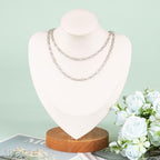 KYUNHOO 16.4 Feet Stainless Steel Chain Bulk Dainty Embossed Oval Cable Link Chain Roll Silver Jewelry Making Chains for Women Men DIY with Jump Rings Lobster Clasps - color: Silver Lip