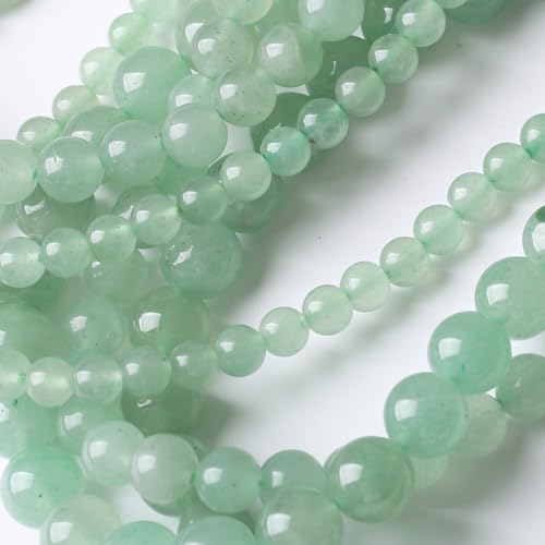 Green Dongling Stone Beads for Jewelry Making DIY Bracelet Necklace Jewelry Making 1 Strand 15.5inch 35PCS 10MM - color: Green Dongling stone, size: 10MM