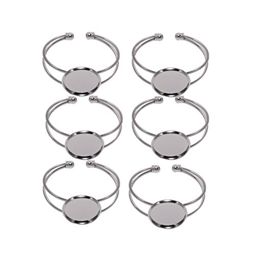 EXCEART Copper Bracelet Bottom Holder 2.36X1.96X0.98In Round Plate Y Shape for Diy Jewelry Making Kit with Bangle Bracelets and Custom Wrist Chains - color: Silver, size: 5*2.5cm