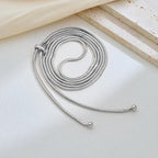 Gold Silver Necklace for Women Y Chain Adjustable Gold Long Necklaces Fashion Dainty Jewelry - color: silver C