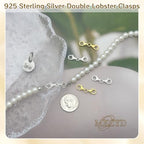 MKCYD 925 Sterling Silver Double Lobster Claw Clasps,Necklace Extender Double Bracelet Clasp and Closures for Jewelry Making (Made in Italy, 9MM) - color: 4Pcs Silver