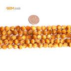 GEM-Inside Natural 8mm Gold Yellow Tiger Eyes Gemstone Loose Beads Faceted Cambay Crystal Energy Stone Power for Jewelry Making 15" - color: Gold Yellow Tiger Eye, size: 8mm
