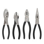 Amazon Basics Pliers Set, Hand Tools for Precision, Cutting Wire Cutter with Needle Nose and Diagonal, Quality Tool Set for Home Maintenance, Set of 4, Black and Silver