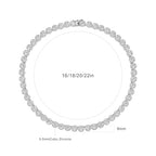 Gemsme 18K White Gold Plated Halo Necklace 5.0mm Round Cubic Zirconia Classic Tennis Necklace - color: White Gold, size: 22 inch