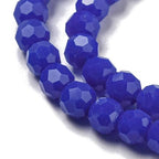 Perlin Czech Bohemian Crystal Glass Beads Faceted Round 4mm 90 Pieces Loose Spacer 1 Strand Beads for DIY Jewelry Earrings Necklace Bracelet Making (Cobalt Opaque) - color: Cobalt Opaque