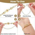 Set of Three 9mm Round Magnetic Lock with Lobster Clasp in 14K Yellow Gold Over Sterling Silver 7.40 Grams Gifts - color: Set of 3 Yellow Gold
