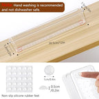 6 Pcs Large Clear Plastic Drawer Organizers Tray 12"x3" Storage Bins with 25 Pcs Non-Slip Pads for Makeup, Jewelries, Kitchen Utensils, Bathroom and Office - size: 12"x3"