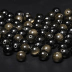 35pcs 10mm Natural Stone Beads Gold Obsidian Beads Crystal Gemstone for Jewelry Making, DIY Bracelet Necklace - color: Gold Obsidian, size: 10mm