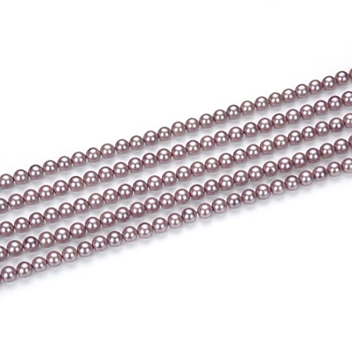 60pcs Adabele AAA Grade 6mm Natural Shell Pearl Loose Round Beads Freshwater Mother of Pearl Nacre 15 inch (Lavender Amethyst) for DIY Craft Jewelry Making SP6-11 - color: Lavender Amethyst, size: 6mm (60pcs/1 Strand)