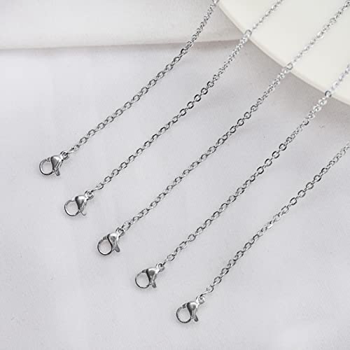 30 Pack Necklace Chains 2mm Stainless Steel Link Cable Chain Necklace Bulk for DIY Jewelry Making Supplies (22 Inches) - color: 22 Inches