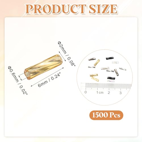 uxcell 1500Pcs Glass Bugle Seed Beads, 6x2mm Mini Long Tube Seed Beads Tube Loose Glass Seed Spacer Bead for DIY Earring Bracelets Necklace Jewelry Making Embroidery, Black, White, Grey - color: Black, White, Grey