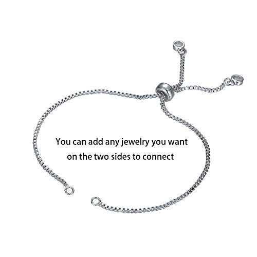 DanLingJewelry 10pcs Adjustable Slider Bracelet Slider Extender Chains with Rhinestones Charms Ends for Jewelry Making DIY 8 Inches(220mm) P - color: StyleⅢ-10 pcs-Platinum