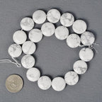 Natural White Howlite 20mm Coin Disc Loose Beads 16 Inch for DIY Jewelry Making Beads - color: White Howlite