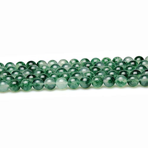 MJDCB Natural Stone Beads Purple Aventurine Round Loose Beads for DIY Necklace Bracelat Jewelry Making 15" (Moss Quartz, 8mm) - color: Moss Quartz, size: 8mm