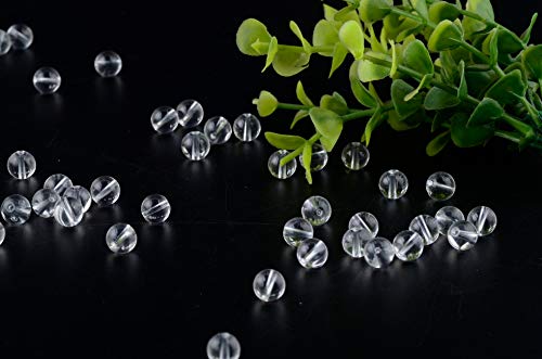 Natural Stone Beads 100pcs 8mm White Clear Crystal Quartz Round Stone Beading Loose Gemstone Hole 1mm DIY Smooth Beads for Bracelet Necklace Earrings Jewelry Making (Clear Crystal Quartz White, 8mm) - color: Clear Crystal Quartz White, size: 8mm
