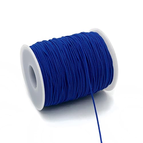 1mm Elastic Cord for Bracelets Necklaces, Cakasi 110 Yards Sturdy Stretchy Elastic Cord for Jewelry Making, Necklaces, Beading - Navy Blue - color: Navy Blue