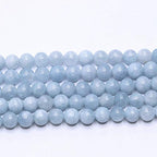 Natural Gemstone Loose Beads Smooth Round Approxi 15 inch DIY Bracelet Necklace for Jewelry Making (6mm, Light Blue Dyed Jade) - color: Light Blue Dyed Jade, size: 6mm