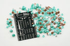1.8 oz (50g) Mix of Faceted Fire Polished Czech Glass Beads (Round, Rondelle etc) 4-10mm, Turquoise - color: Turquoise Mix MIX08, size: 50 g