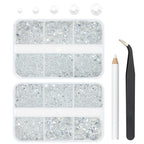 qiipii Transparent Clear Bedazzler Kit 2mm 3mm 4mm 5mm 6mm Resin Rhinestones w B7000 Glue for Bedazzling Crafting Flatback Jelly Stones Gems Diamonds for Nails Face Eyes Makeup Tumblers Crafts Shoes - color: Transparent