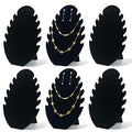 Jewelry Display Stand Necklace Display Stand, Jewelry Easel Necklace and Earing Set Display Large Capacity Necklace Holder Velvet, 6PCS