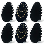 Jewelry Display Stand Necklace Display Stand, Jewelry Easel Necklace and Earing Set Display Large Capacity Necklace Holder Velvet, 6PCS