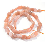 HAAMIIQII Natural Sunstone Pebble Stone 5-8mm Small Irregular Freeform Tumbled Loose Gemstone Beads for Jewelry Making Strand 15 Inch (45-50pcs) - color: Sunstone