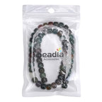 BEADIA Natural Indian Agate Flat Cut Round Drum Stone 8mmx7mm Loose Semi Gemstone Beads for Jewelry Making 38cm - color: Indian Agate