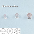 400pcs Bicone Crystal Beads 4mm Crystal Glass Faceted Beads for Necklace Bracelet Earrings DIY Jewelry Crafts Making Supplies(Light Pink) - color: Light Pink, size: 4mm
