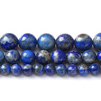 35PCS 10MM Lapis Stone Beads Natural Gemstone Bead Crystal Healing Energy Jewelry Making DIY 15 inches - color: Lapis stone beads, size: 10mm