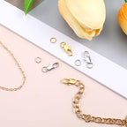 4 Pcs Stainless Steel Lobster Claw Clasps with Jump Rings, No Tarnish Jewelry Findings for Necklace Bracelet Anklet Making, Strong Spring Snap Hooks Closures (12mm/0.47 Inch, Silver + Gold)