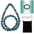 Stone Beads, 45pcs Blue Apatite, 8mm Round Loose Beads for Jewelry Making, Bracelets, with Bag, String & Card - color: Blue Apatite, size: 8mm