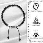 Amazing Gemstone Crystal Anklet Ankle Bracelets for Women - Waterproof Beaded Healing Crystal Anklets, Plus Size Chakra Gemstone Bead Anklet - color: Lava Stone, style: Plain
