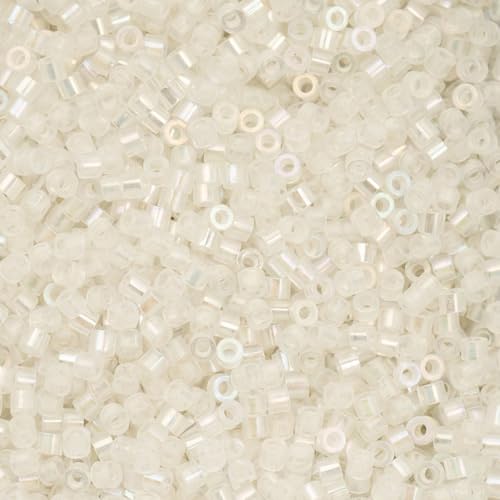 John Bead 25g Cylin Beads White to Turquoise Glow in Dark AB 11/0 Glass Cylindrical Seed Beads for Jewelry Bracelets Necklaces Earrings Making Embroidery - color: White to Turquoise Glow in Dark AB