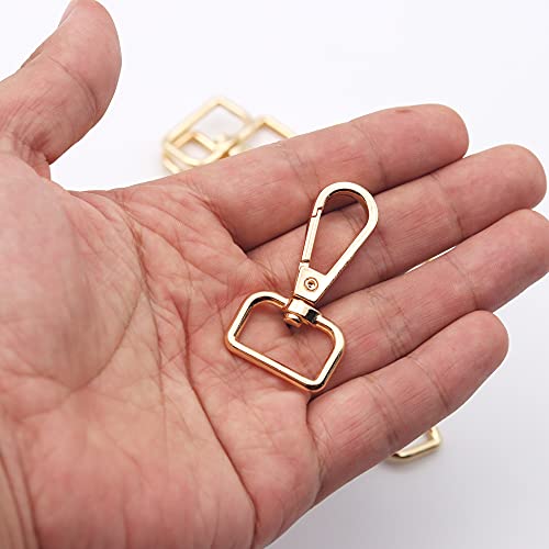 JWBIZ 16 Pcs D Ring Swivel Lobster Claw Clasp, Push Gate Snap Hooks Trigger Clips (Gold, 3/4 inch) - color: Gold, size: 3/4 inch