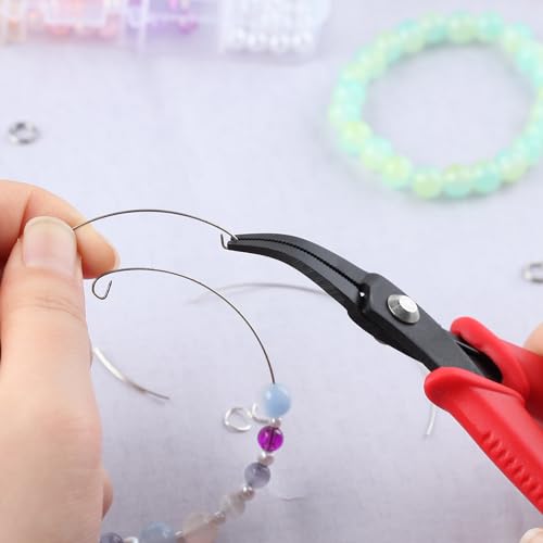 5.5 Inches Bent Nose Pliers With Serrated Jaw Bent Long Nose Pliers Mini Curved Nose Pliers Precision Pliers Jewelry Making Tool Functional Micro Professional Tool For Gripping Bending Wires - style: Bent Nose Pliers