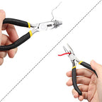 5 Inch Long Nose Pliers with Wire Cutter Smooth Jaws Mini Long Needle Nose Pliers for Jewelry Making Side Cutters Small Beading Pliers Micro Precision DIY Handcraft Tool - size: Chain Nose with Cutters