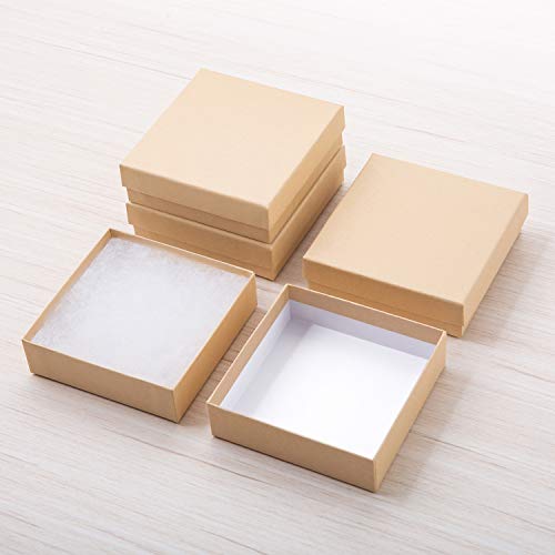 GEFTOL Jewelry Gift Boxes 40 Pack 3.5x3.5x1 Inch Cardboard Jewelry Boxes,Small Gift Boxes for Jewelry Earrings Necklaces Handmade Bangles Bracelets(Brown) - color: Brown, size: 3.5x3.5x1 Inch (Pack of 40)