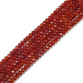 BEADIA Natural Red Agate Beads 4x2mm 120pcs Faceted Rondelle Loose Semi Gemstone Beads for Jewelry Making Design - color: Red Agate