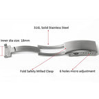watchdives Watch Buckle 18mm Stainless Steel Watchband Clasp Silver Fold Safety Milled Clasp Replacement - color: Silver, size: 18mm