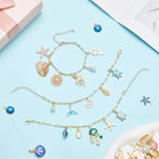 Quelay 328 Pcs Gold Sea Ocean Beach Charms Pendants for Jewelry Making Kit Bulk for Women DIY with 118 Charms 200 Jump Rings 5 Necklaces 5 Bracelets Accessories for Gift Beginner Arts Christmas