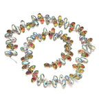 200pcs Czech 12mm Faceted Teardrop Briolette Crystal Glass Loose Beads Pendant Drop Spacer Green Red Shimmer for DIY Jewelry Making CCT2-37 - color: Green Red Shimmer, size: 12x6mm - 200pcs